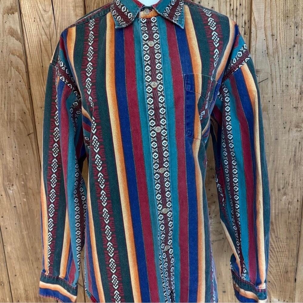 Vintage Dockers
Southwestern-Inspired Multi-Coloured
Button-Up Shirt, Men's Med